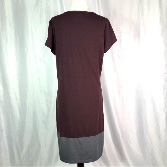 Athleta colorblock t-shirt dress raisin grey short sleeve L - Picture 5 of 10
